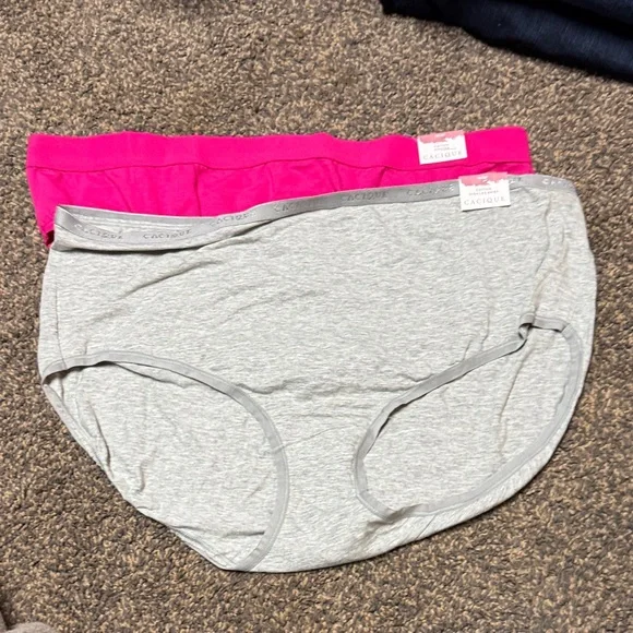 Cacique Vibrant Pink and Soft Gray Panties Trio New With Tags 18/20 - Picture 3 of 6